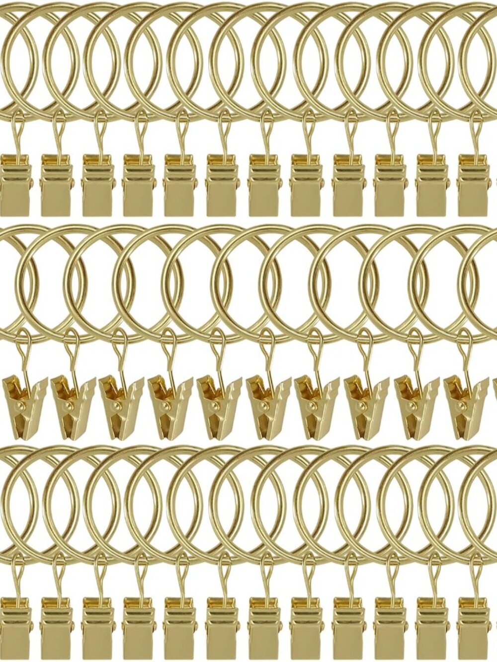 40 Pack Curtain Rings with Clips, Drapery Clips with Rings, Drapes Rings 1.26 in